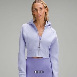 NEW WITH TAGS Lululemon scuba full-zip cropped hoodie lilac smoke - DISCONTINUED